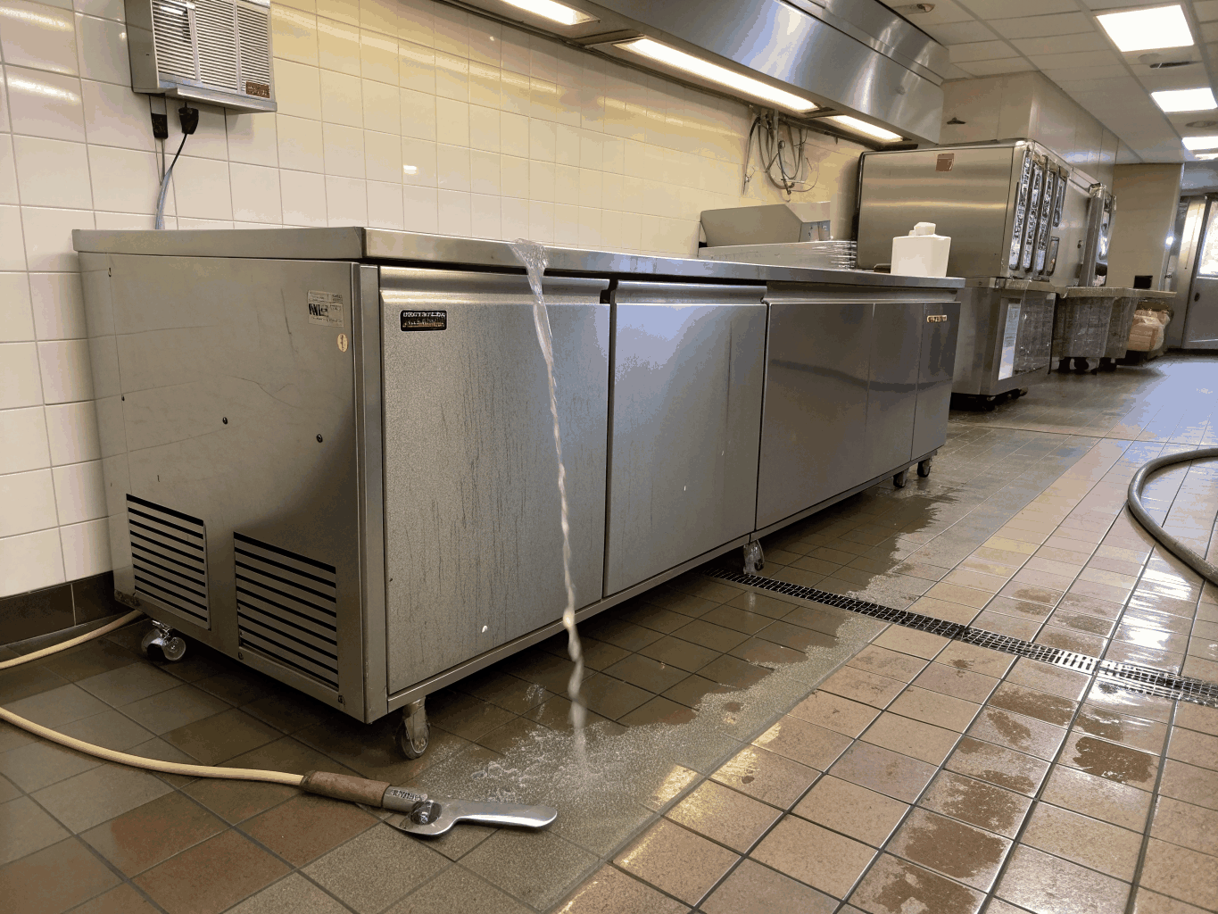 Stainless steel refrigerated food prep table with rail pans