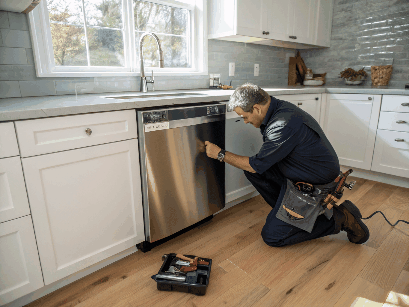 Professional appliance technician servicing a residential refrigerator in Conyers GA